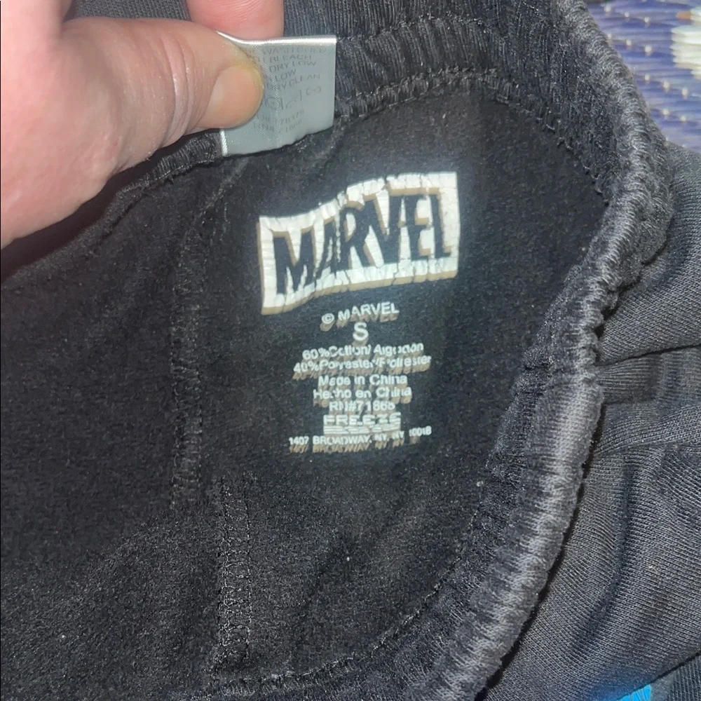 Spider-Man women’s 2 piece set Black stretchy half top & wide sweatpants Bottoms - Picture 9 of 11